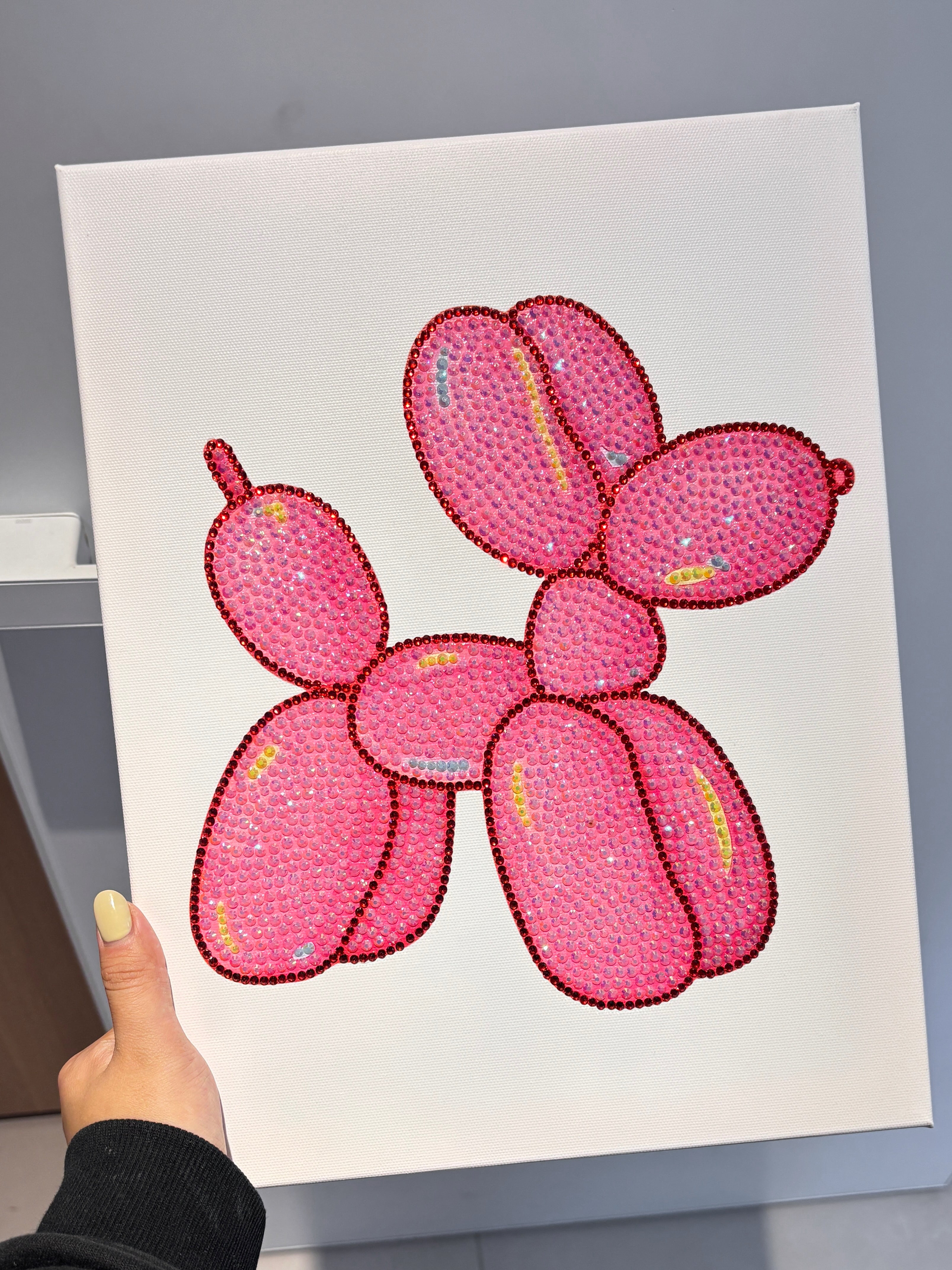 DIY Pink Ballon Dog Rhinestone Canvas Art Kit – blingvogue