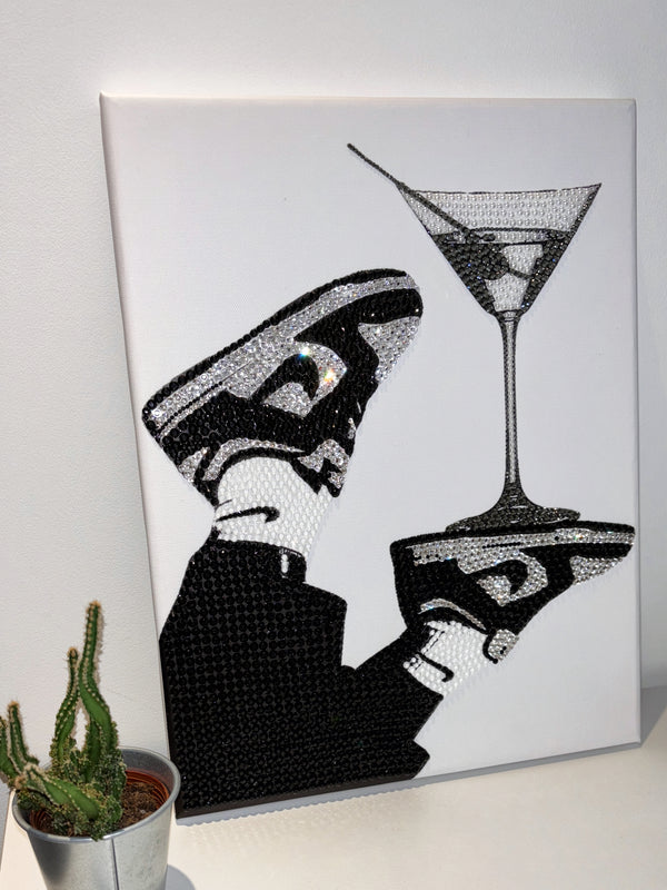 Pre-done Nike and Martini Rhinestone Diamond Canvas