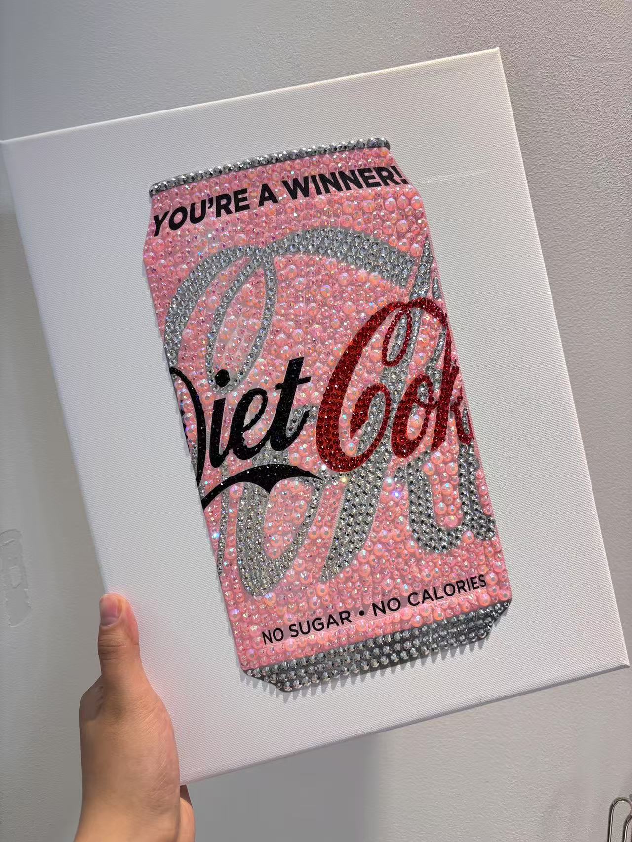 DIY Pink Diet Coke boots Rhinestone Canvas Art Kit – blingvogue