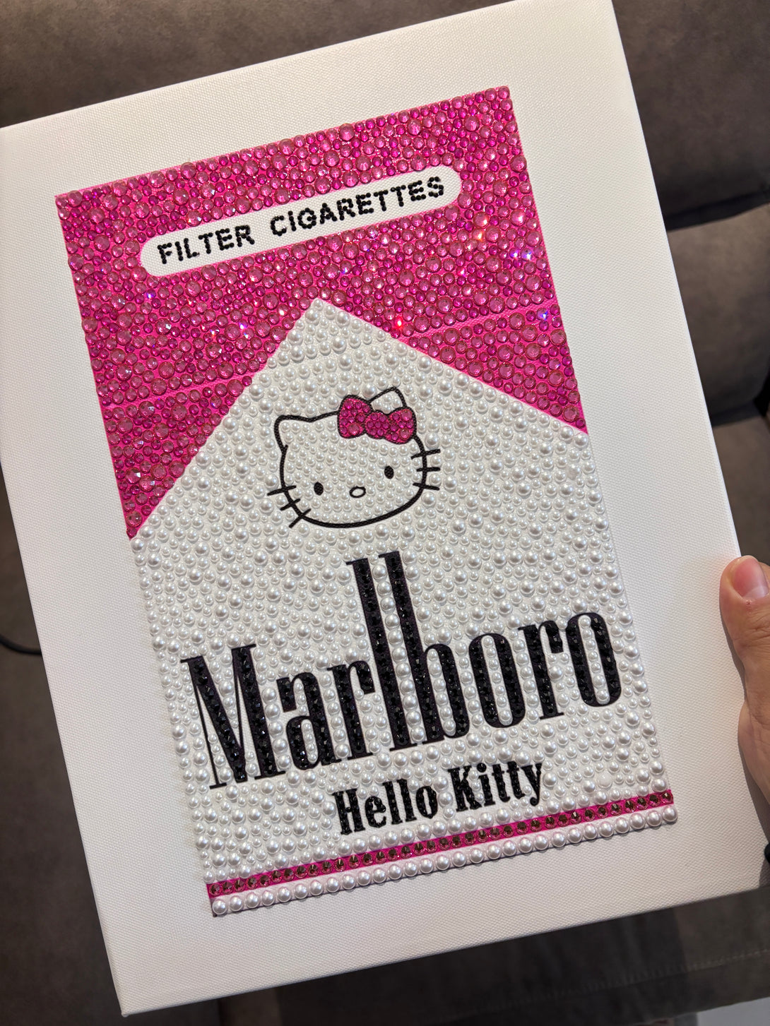 hello kitty cigarettes DIY Pink Marlboro Hello Kitty Rhinestone Canvas Art Kit hello kitty cigarettes DIY Pink Marlboro Hello Kitty Rhinestone Canvas Art Kit