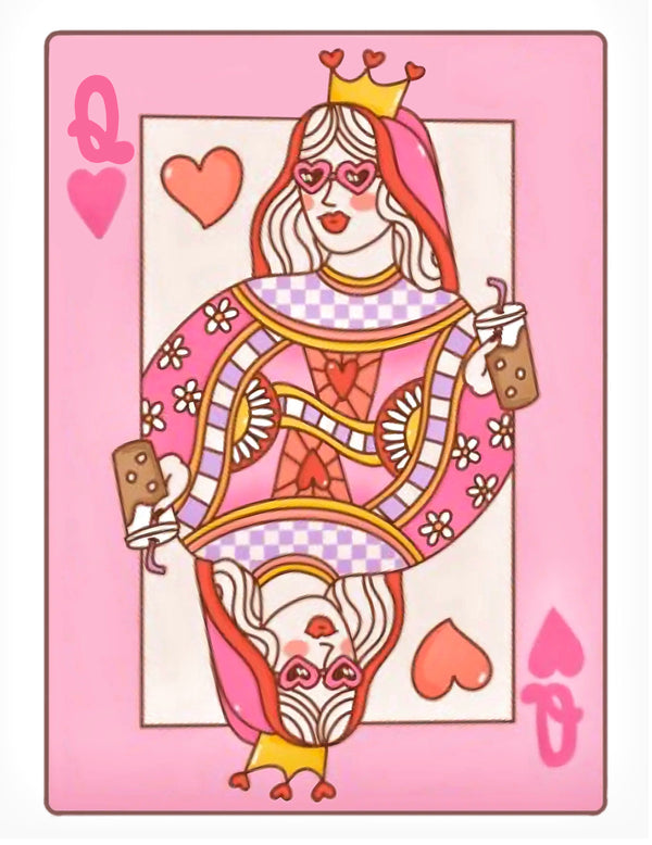 DIY Pink Queen Card Rhinestone Canvas Art Kit