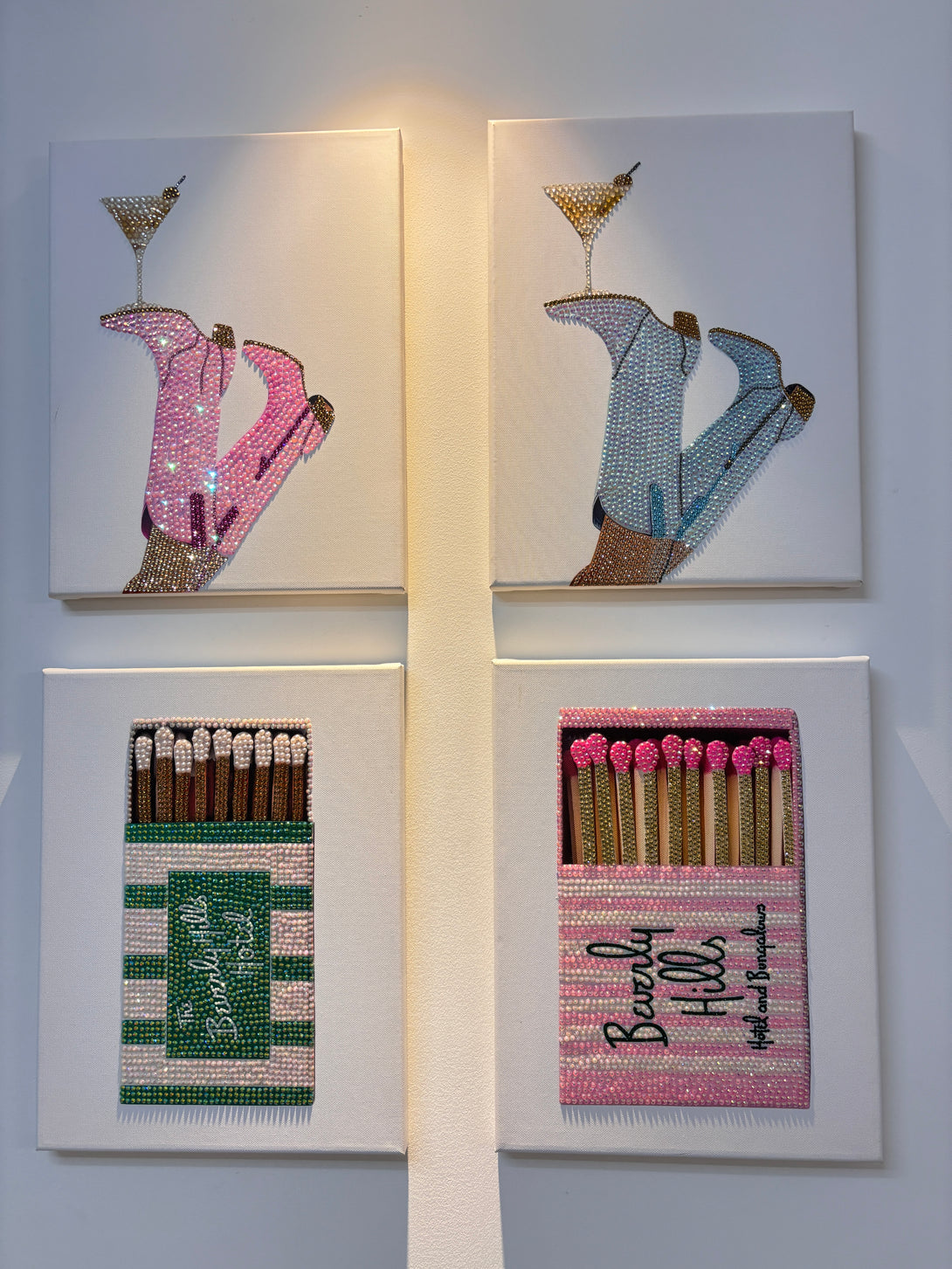 DIY Beverly Hills Hotel Pink Matchbox Rhinestone Canvas Art Kit ...