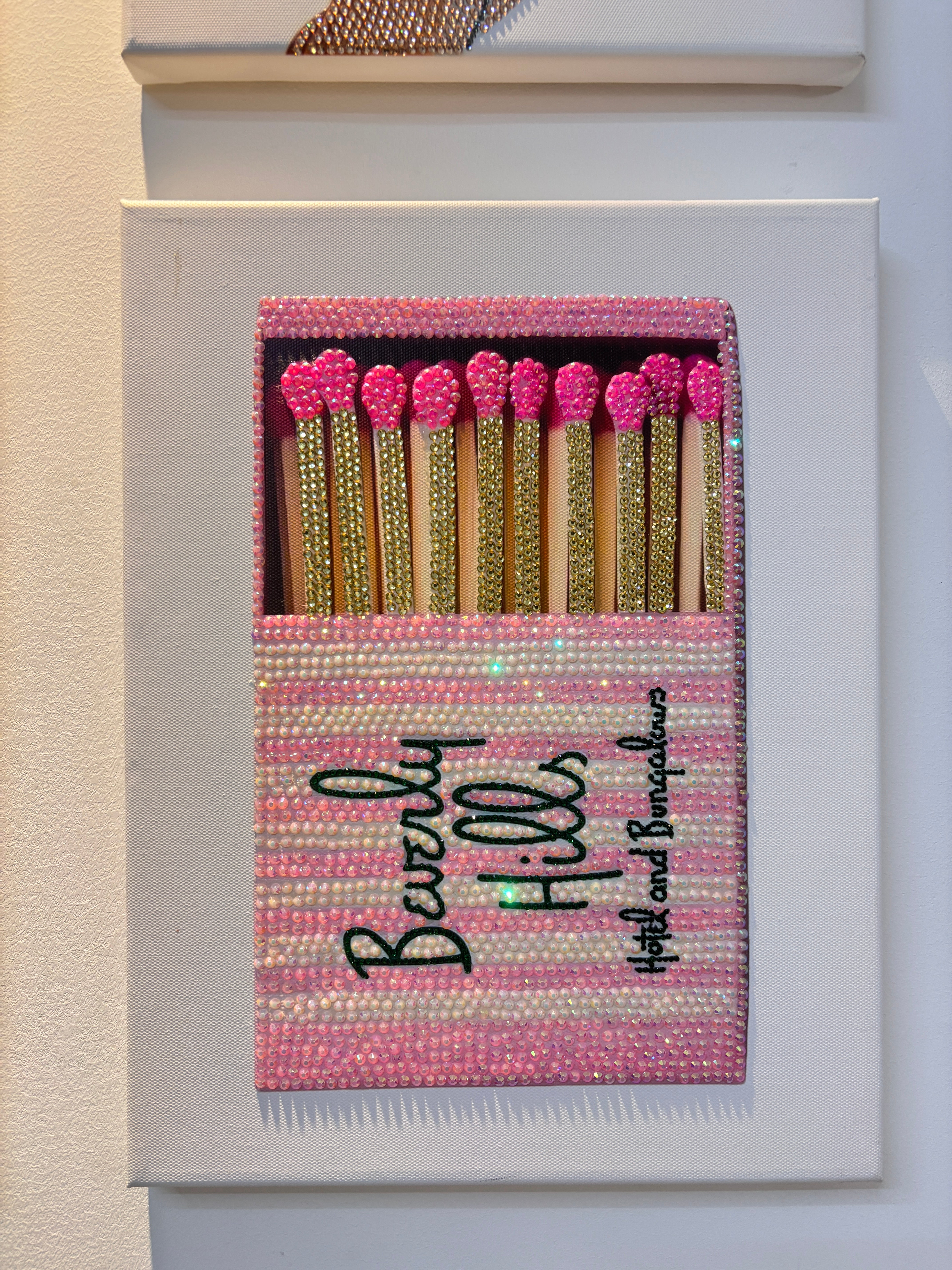 DIY Beverly Hills Hotel Pink Matchbox Rhinestone Canvas Art Kit ...