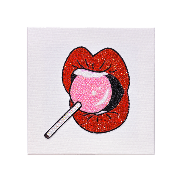 DIY Lip and Lolipop Rhinetone Diamond Painting Canvas