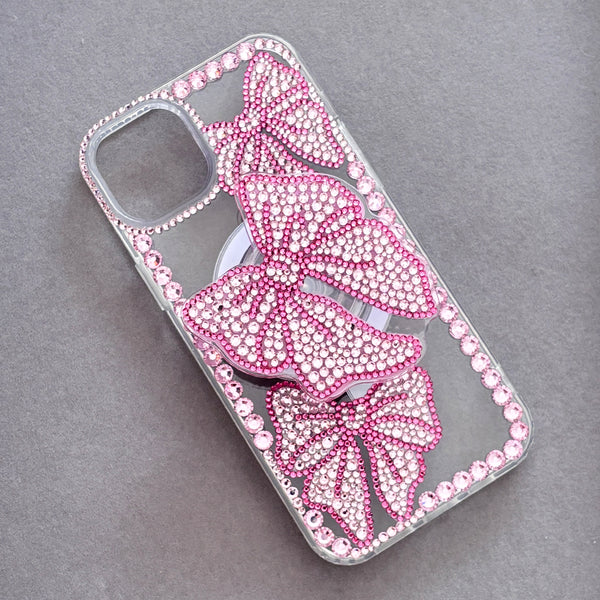 Custom Crystal Bow Magsafe Phone Case with Magnetic Grip