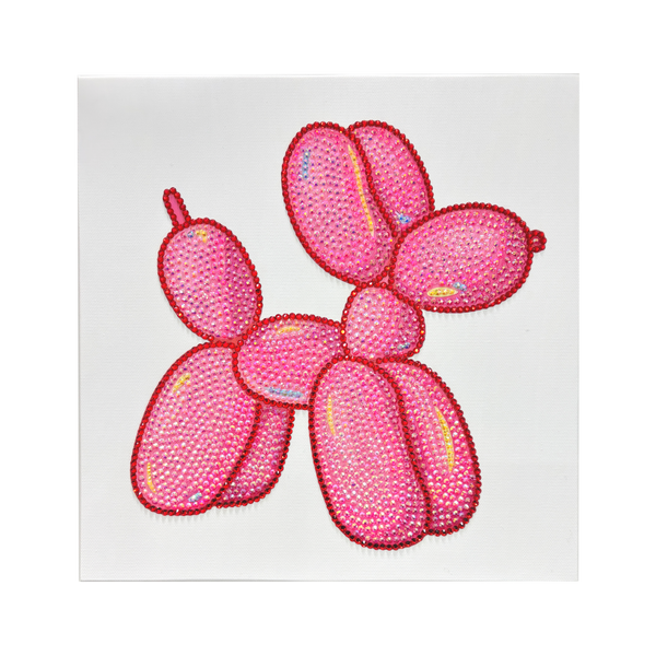 DIY Pink Ballon Dog Rhinestone Canvas Art Kit