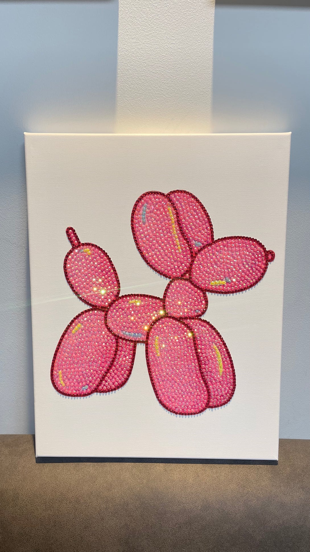 DIY Pink Ballon Dog Rhinestone Canvas Art Kit – blingvogue