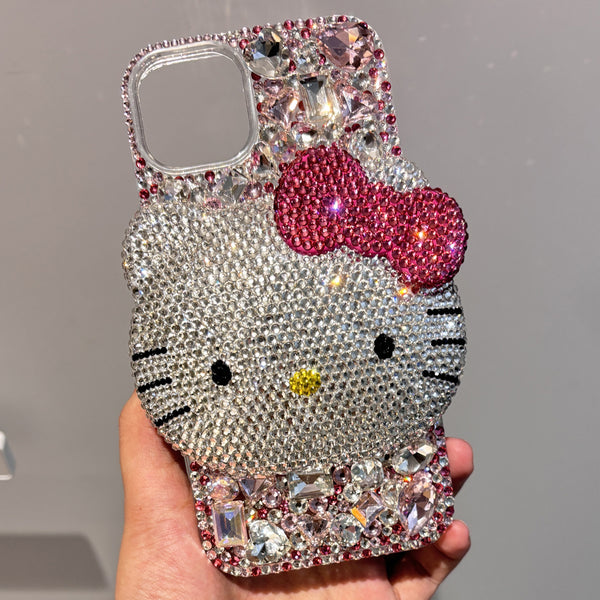 Luxury Bling Hello Kitty Head Phone Case