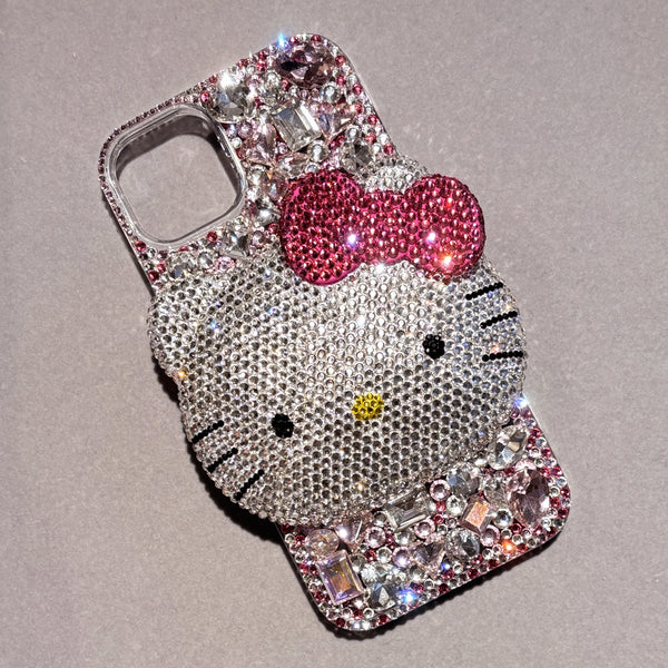 Luxury Bling Hello Kitty Head Phone Case