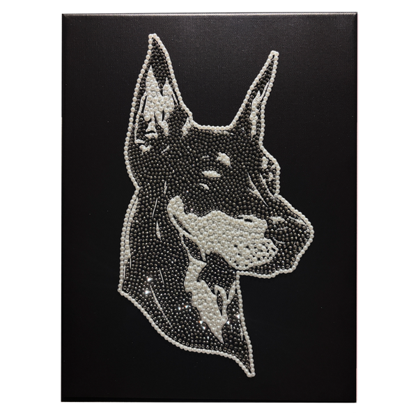 DIY Dobermann Dog Rhinetone Diamond Painting Canvas Kit