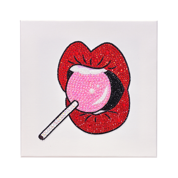 DIY Lip and Lolipop Rhinetone Diamond Painting Canvas