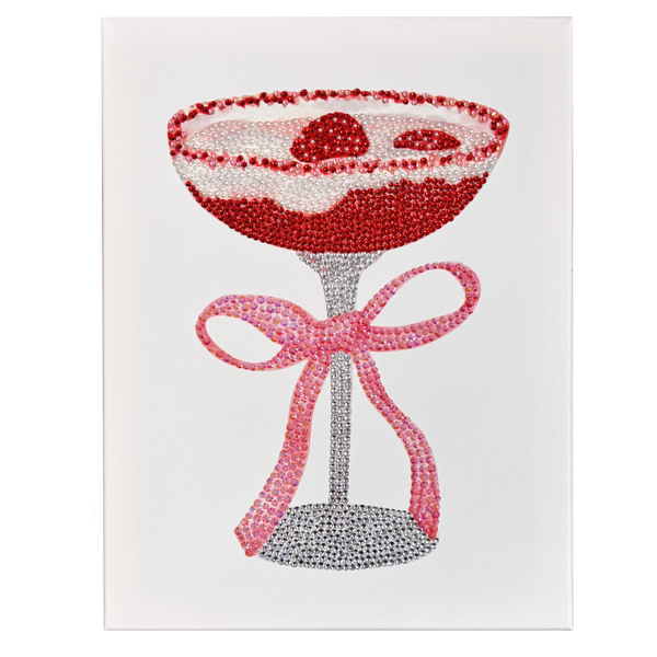 DIY Strawberry Martini Rhinestone Canvas Art Kit