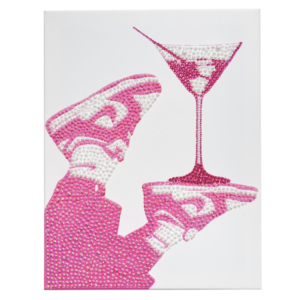 DIY AJ Nike and Martini Rhinestone Canvas Art Kit