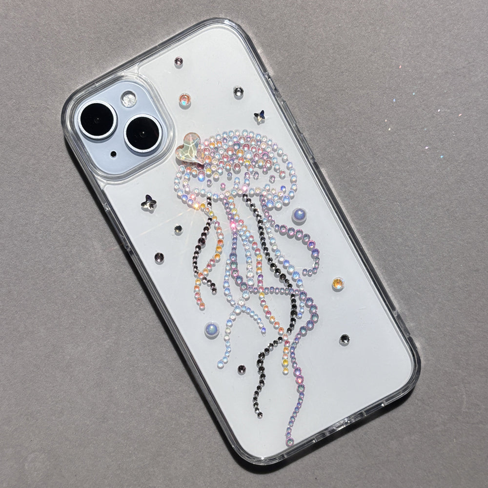 Personalized Crystal Bling Jellyfish Phone Case