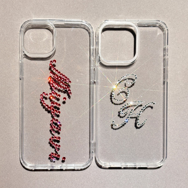 Personalized rhinestone bling case with initials