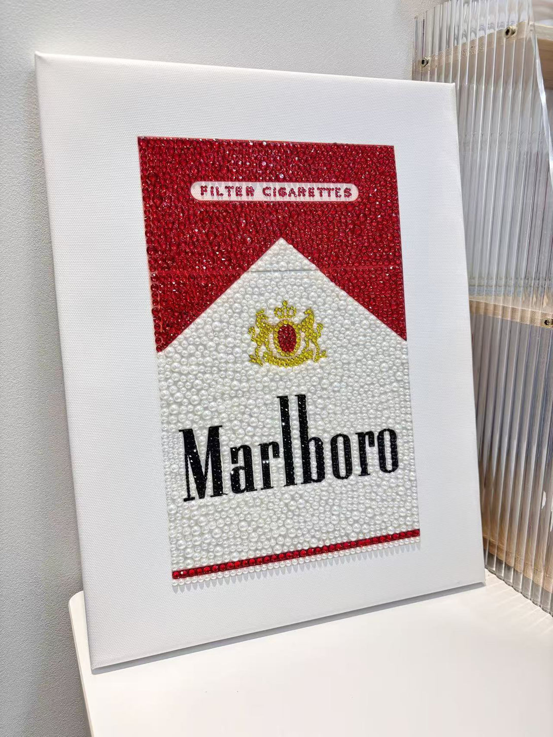 Rhinestone canvas art marlboro1