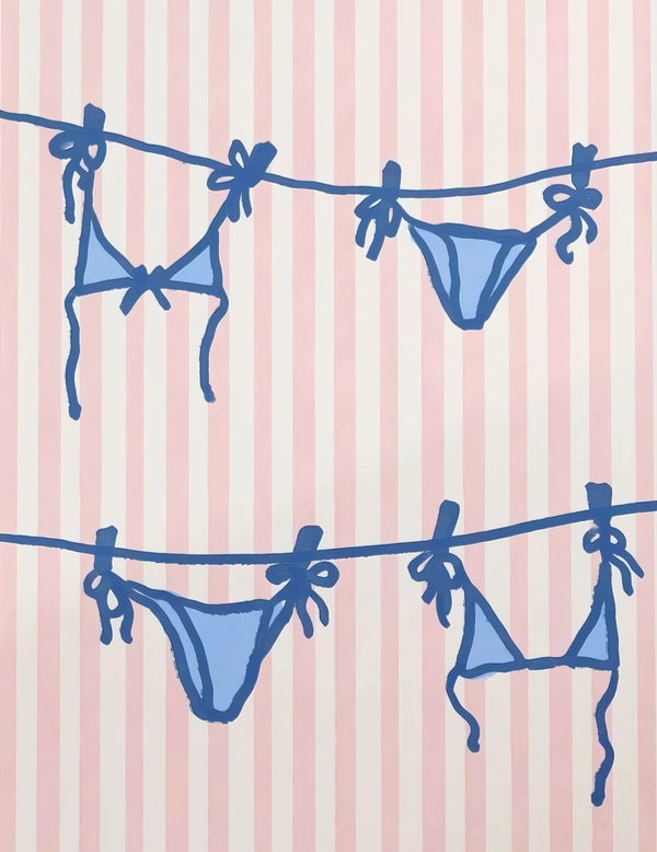 DIY Bikini and Pink Stripe Rhinestone Canvas Art Kit