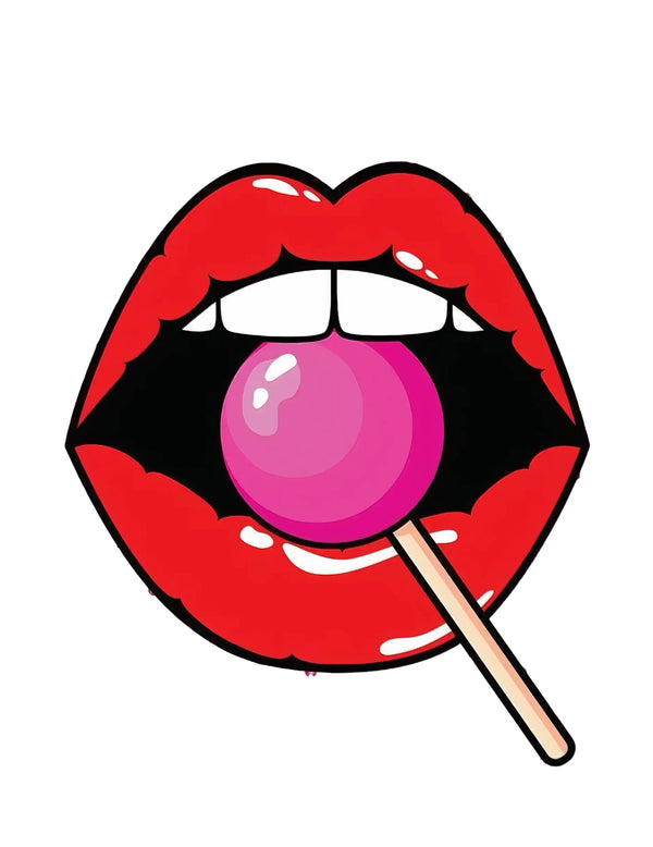 DIY Red Lip and Lollipop Rhinestone Canvas Art Kit