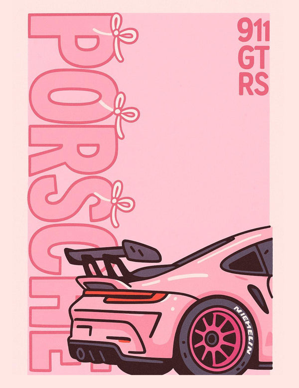 DIY Pink Porsche Rhinestone Canvas Art Kit