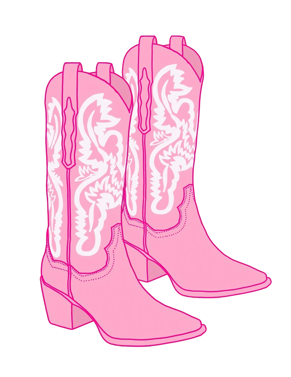 DIY Pink Cowboy boots Rhinestone Canvas Kit