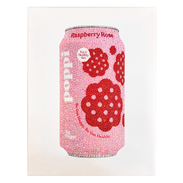 DIY Poppi Raspberry Rose Drink Rhinestone Canvas Art Kit